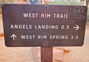 Trail Sign at Scout Lookout Zion National Park | OK Which Way