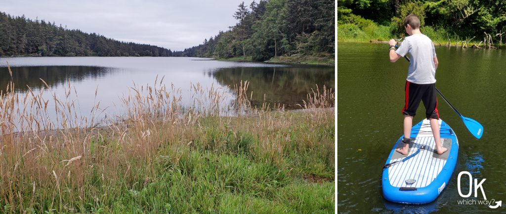 Fort Stevens State Park Coffenbury Lake paddleboarding | OK Which Way