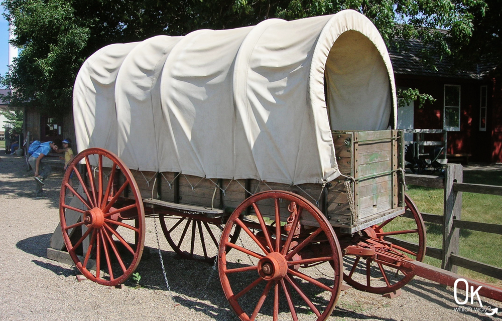 Laura Ingalls Wilder Museum in Walnut Grove covered wagon | OK Which Way