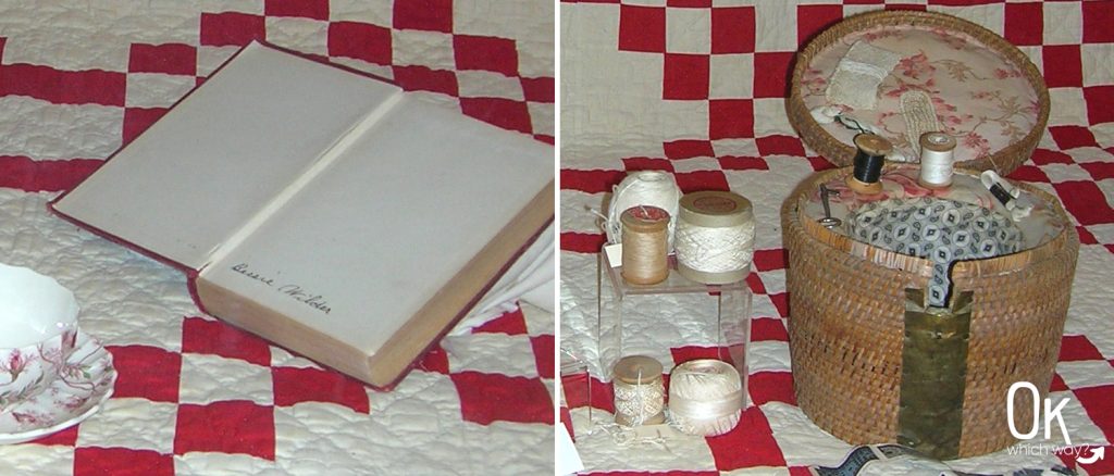 Laura Ingalls Wilder Museum in Walnut Grove sewing basket signed book | OK Which Way
