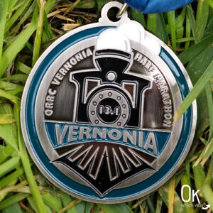 Vernonia Half Marathon Race medal | OK Which Way
