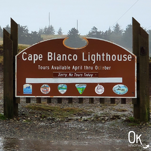 Cape Blanco Lighthouse sign | OK Which Way