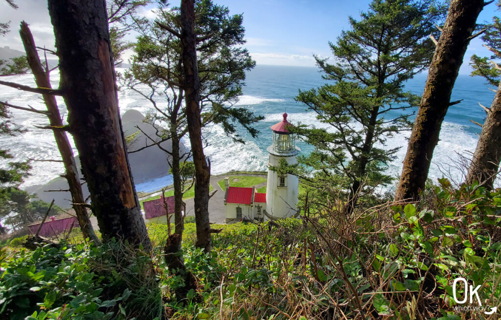 Standing above Heceta Head Lighthouse | OK Which Way
