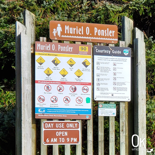 Muriel O. Ponsler Memorial State Park beach sign | OK Which Way
