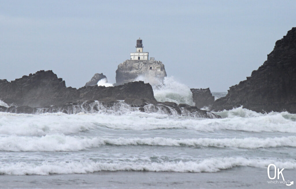 Tillamook Rock Lighthouse seen from Indian Beach Oregon | OK Which Way