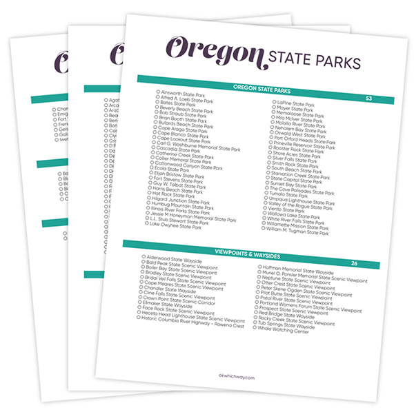 Printable Oregon State Parks list by OK Which Way