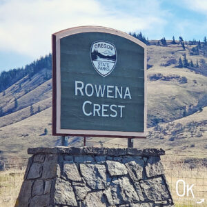 Rowena Crest viewpoint sign - OK Which Way