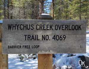 Whychus Creek Overlook Trail sign - OK Which Way