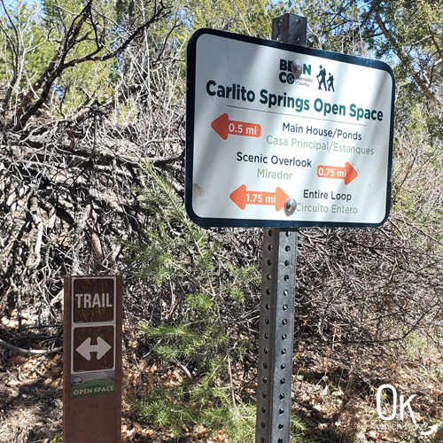 Carlito Springs Open Space in New Mexico trail sign | OK Which Way