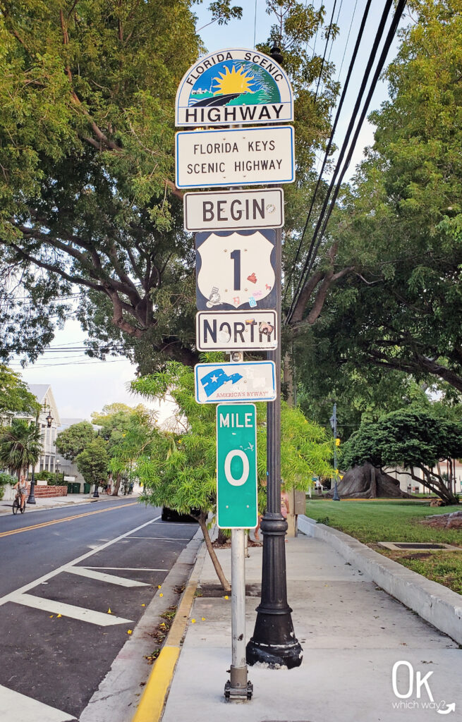 Mile 0 of Florida Keys Scenic Highway in Key West | OK Which Way