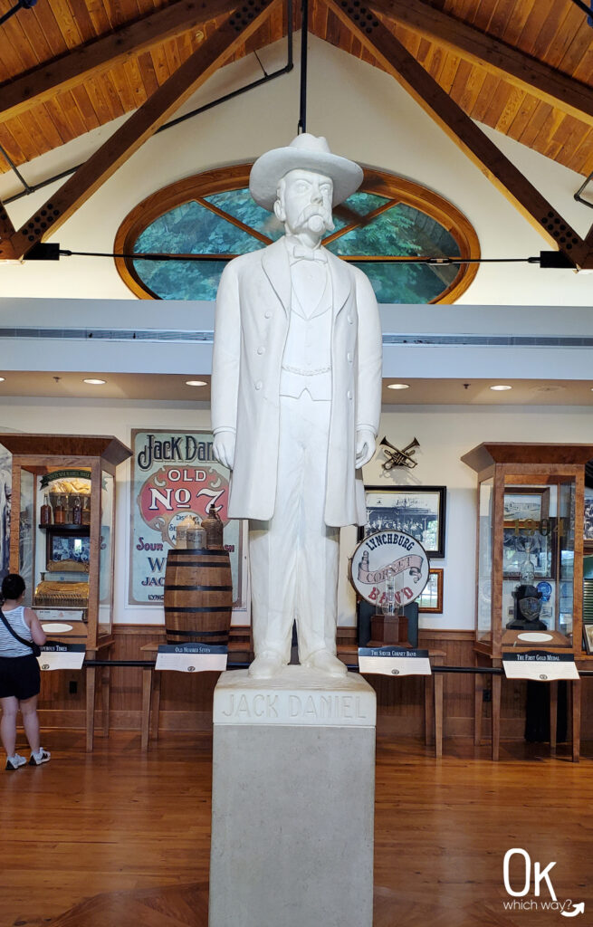 Jack Daniel's Distillery visitor center marble statue | OK Which Way