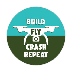 Build Fly Crash Repeat Vinyl Sticker