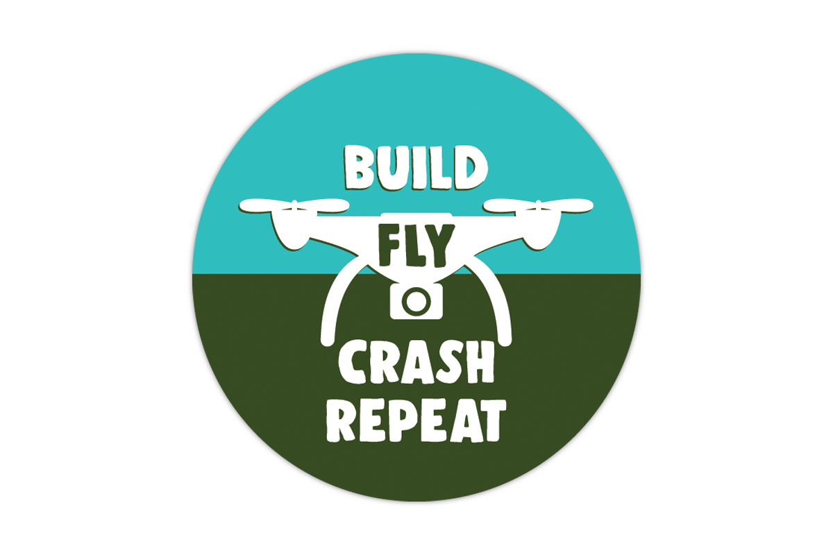 Build Fly Crash Repeat Vinyl Sticker