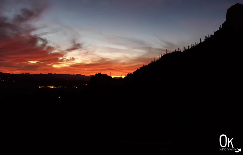 Saguaro silhouette at Gates Pass Overlook | OK Which Way