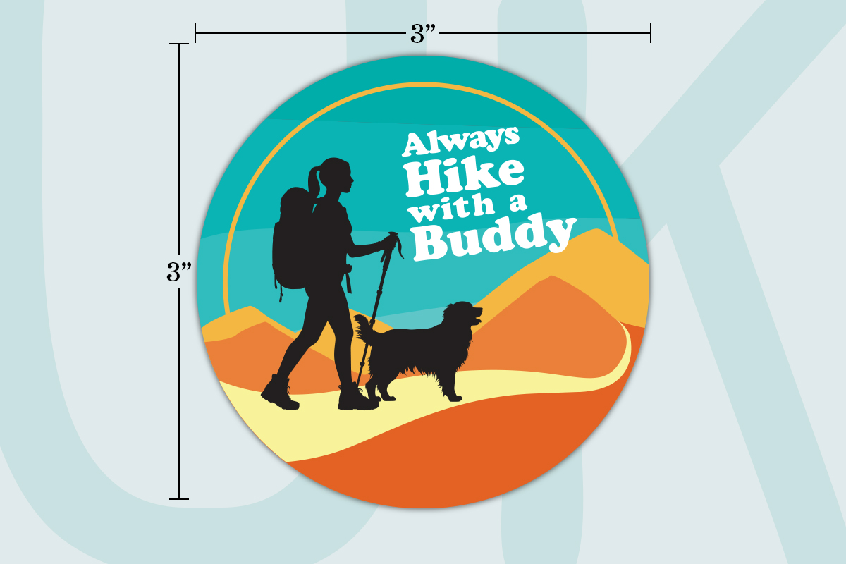 Hike with a Buddy Vinyl Sticker - Image 2