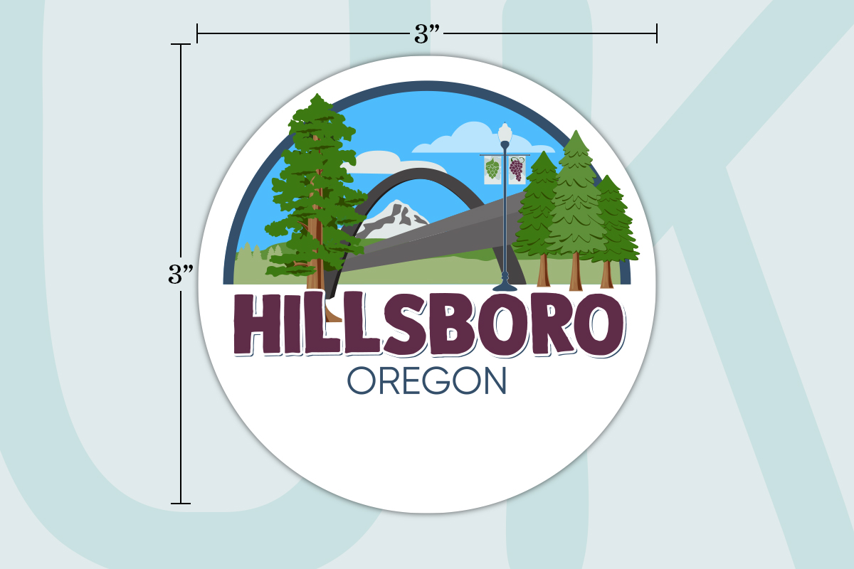 Hillsboro Oregon Vinyl Sticker - Image 2