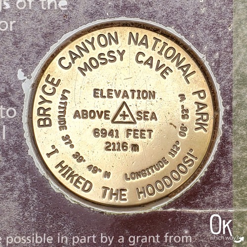 I Hiked the Hoodoos marker at Mossy Cave Trail in Bryce National Park | OK Which Way