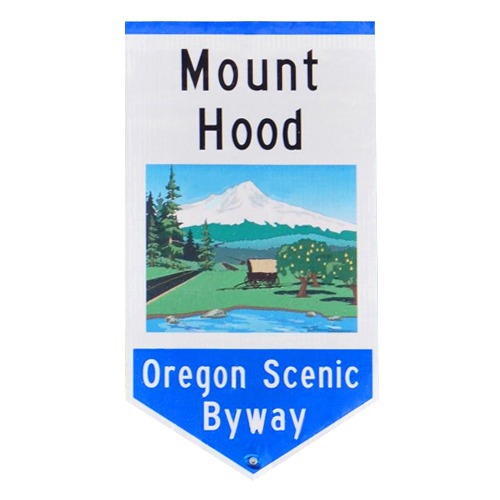 Mt Hood Oregon Scenic Byway sign | Trail Review by OK Which Way
