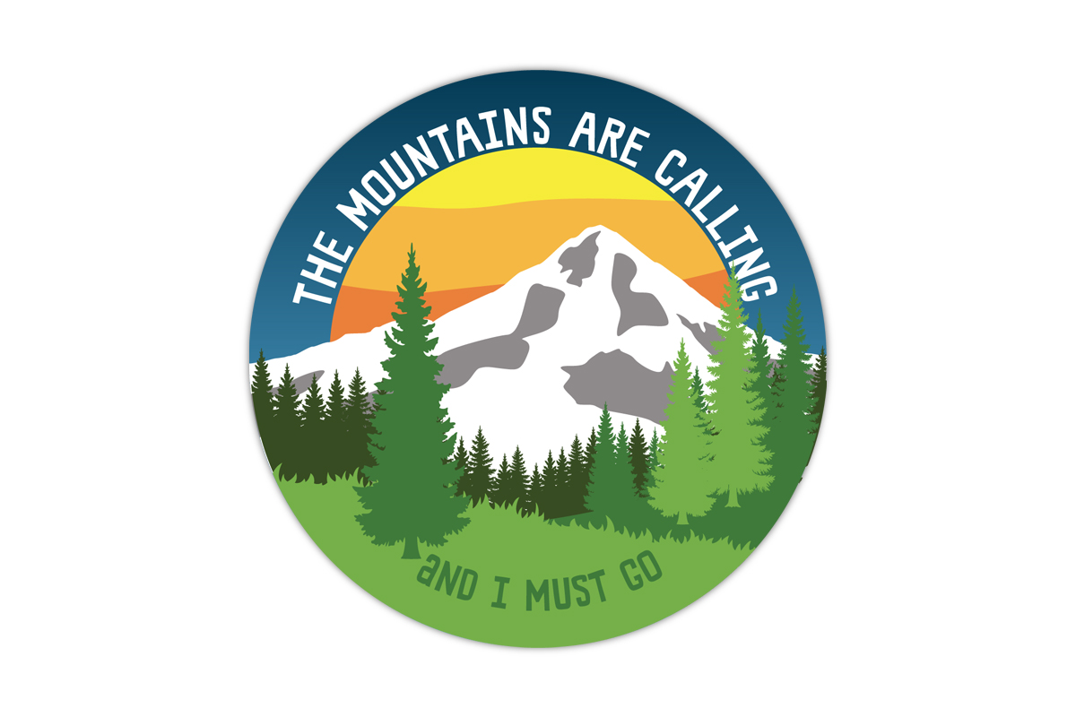 Mountains are Calling Vinyl Sticker