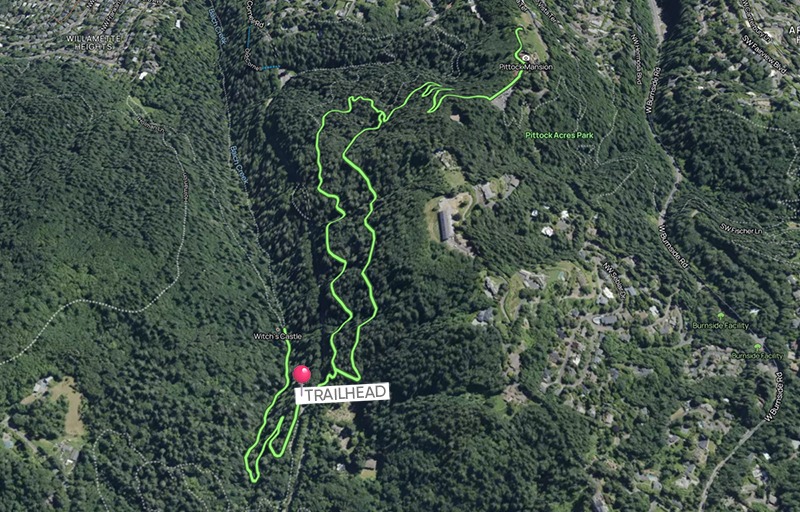 Wildwood Trail Pittock Mansion Witchs Castle map | OK Which Way